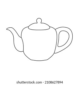 Teapot vector icon.Outline vector icon isolated on white background teapot.
