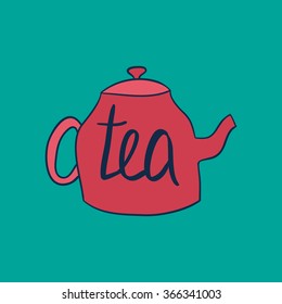 Teapot. Vector illustration. 