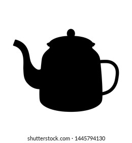  teapot, vector illustration,  black silhouette,front side