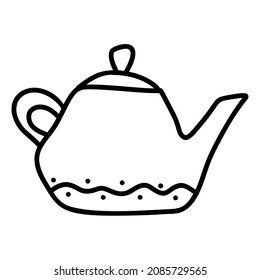 Teapot. Vector illustration in doodle style.