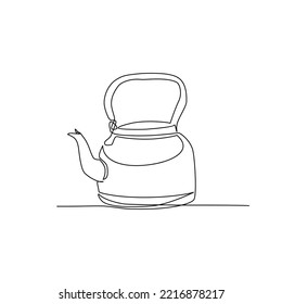 Teapot vector illustration drawn in line art style