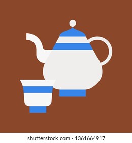 Teapot vector illustration, Ramadan related flat style icon