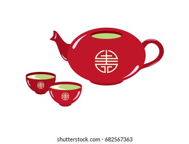 Teapot vector illustration. Tea on a white background