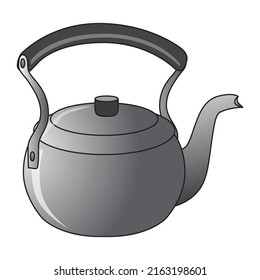 teapot vector illustration,isolated on white background,top view