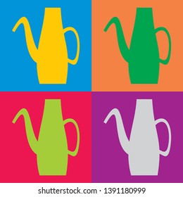 Teapot vector image in pop art. Illustrations that are perfect for decorating a cafe, dining room, or on display in an art exhibition room.