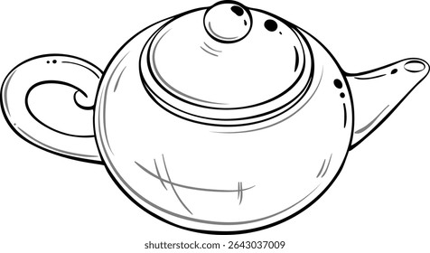 ilustração de contorno isolado do vetor da chaleira