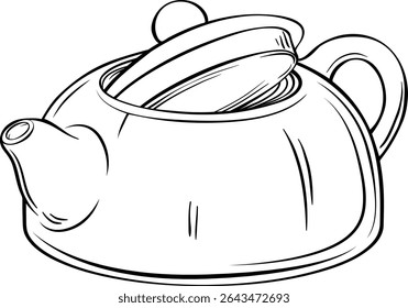 ilustração de contorno isolado do vetor da chaleira