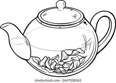 ilustração de contorno isolado do vetor da chaleira