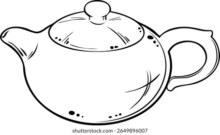 teapot vector isolated outline illustration