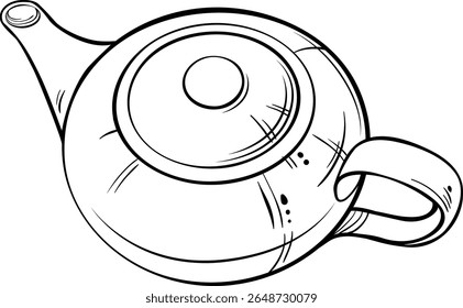 ilustração de contorno isolado do vetor da chaleira