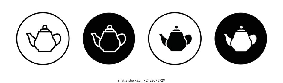 Teapot vector line icon illustration.