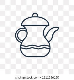 Teapot vector outline icon isolated on transparent background, high quality linear Teapot transparency concept can be used web and mobile