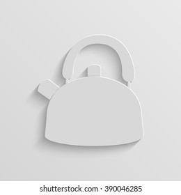 teapot vector paper icon