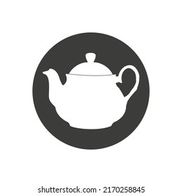 Teapot vector silhouette icon illustration isolated on white background