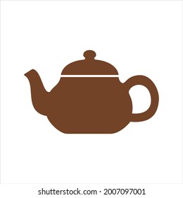 Teapot vector silhouette . Vector icon symbol illustration isolated