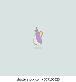Teapot vector tiny illustration