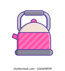 Teapot Vector with White Background. Clip Art. Simple. Colorful