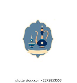 teapot vintage icon in gray color Ramadan and Islamic Eid