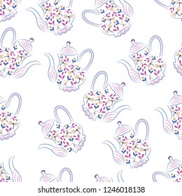 teapots cute beauty seamless vector pattern