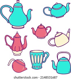 Teapots Doodle Pack your business or merchandise