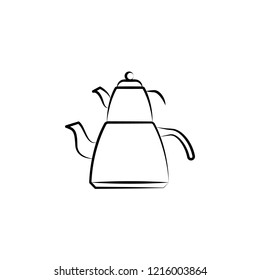 Teapots icon. Element of tea icon for mobile concept and web apps. Hand drawn Teapots icon can be used for web and mobile