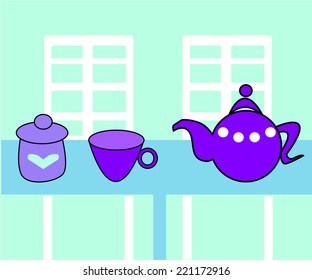 teapots on the table tea time 