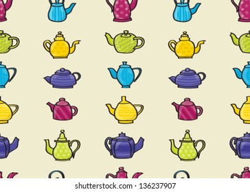 Teapots Seamless Background. Vector EPS10 Version.
