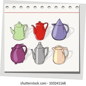 teapots set vector