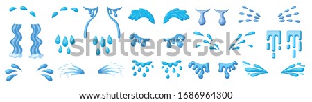 Tear cartoon vector set icon. Isolated cartoon set icon droplet of cry. Vector illustration tear on white background.