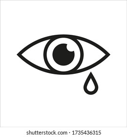 Tear cry eye icon. Isolated vector illustration.