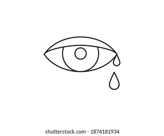 Tear, cry eye icon. Vector illustration, flat.