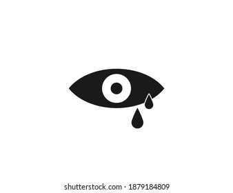 Tear, cry eye icon. Vector illustration, flat.