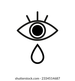 Tear cry eye icon. Vector illustration. EPS 10.