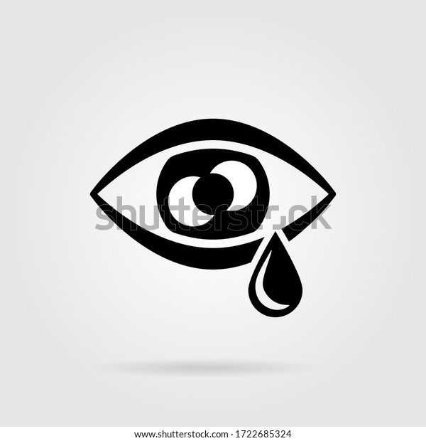 涙の目のアイコン 悲しみ悲しみ悲しみ悲しみ悲しみの象徴 フラットデザイン ストック ベクターイラスト のベクター画像素材 ロイヤリティフリー