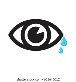 Tear cry eye vector icon ,Eye and tears