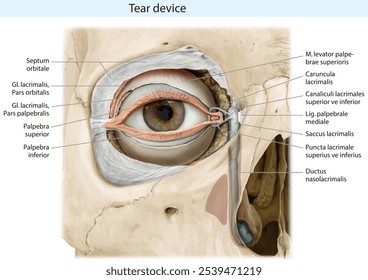 tear device, septum orbit, eye