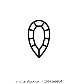 Tear diamond Icon is a simple linear trendy style. Vector logo of gemstone.