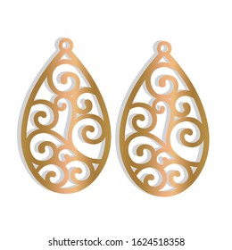 Tear drop earring templante. Vector for cut.