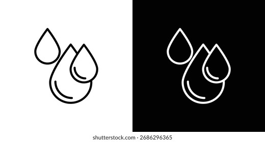 Icono de gota de lágrima signo de contorno de Vector blanco y negro