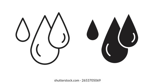 Elemento de diseño de icono de gota de lágrima. Trazo editable. Vector