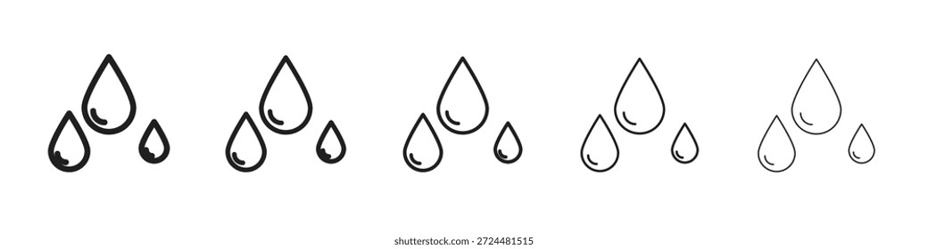 Ícone de gota rasgar design em estilo de traçado fino editável para trabalho gráfico
