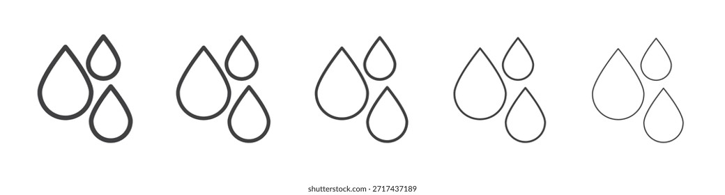 Icono de gota de lágrima en el concepto de trazos lineales