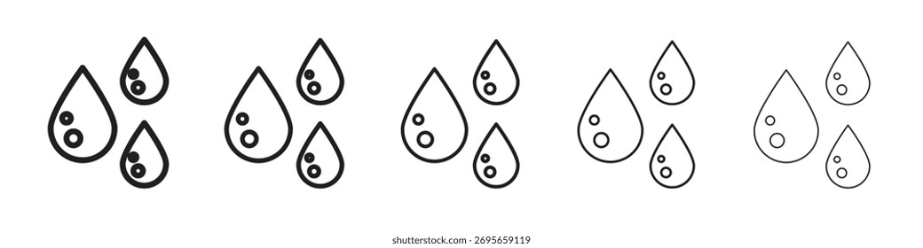 Ilustración vectorial de stock de concepto de conjunto de logotipo de gota de lágrima.