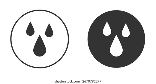 Icono de gota de lágrima en versiones planas minimalistas modernas