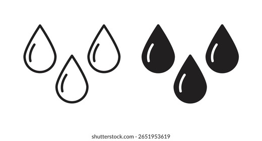 Icono de gota de lágrima. conjunto de símbolos de Vector moderno