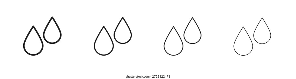 Ícone de gota rasgada definido, Ilustração, Preto