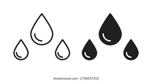 Conjunto de iconos de gota de lágrima. paquete de elementos de Web de logotipo mínimo.