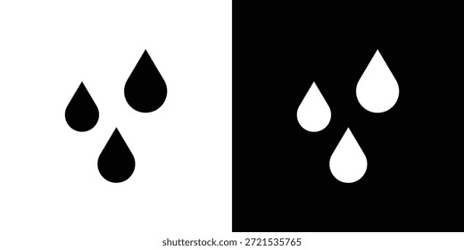 Paquete de diseño de ilustración plana de Vector de silueta de icono de gota de lágrima.
