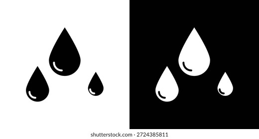 Ícone de gota rasgar ilustrações gráficas simples e planas. Vetor de silhueta preto e branco