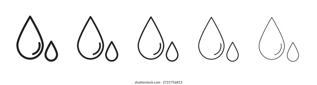 Icono de gota de lágrima. Estilo de contorno simple. Elementos gráficos.